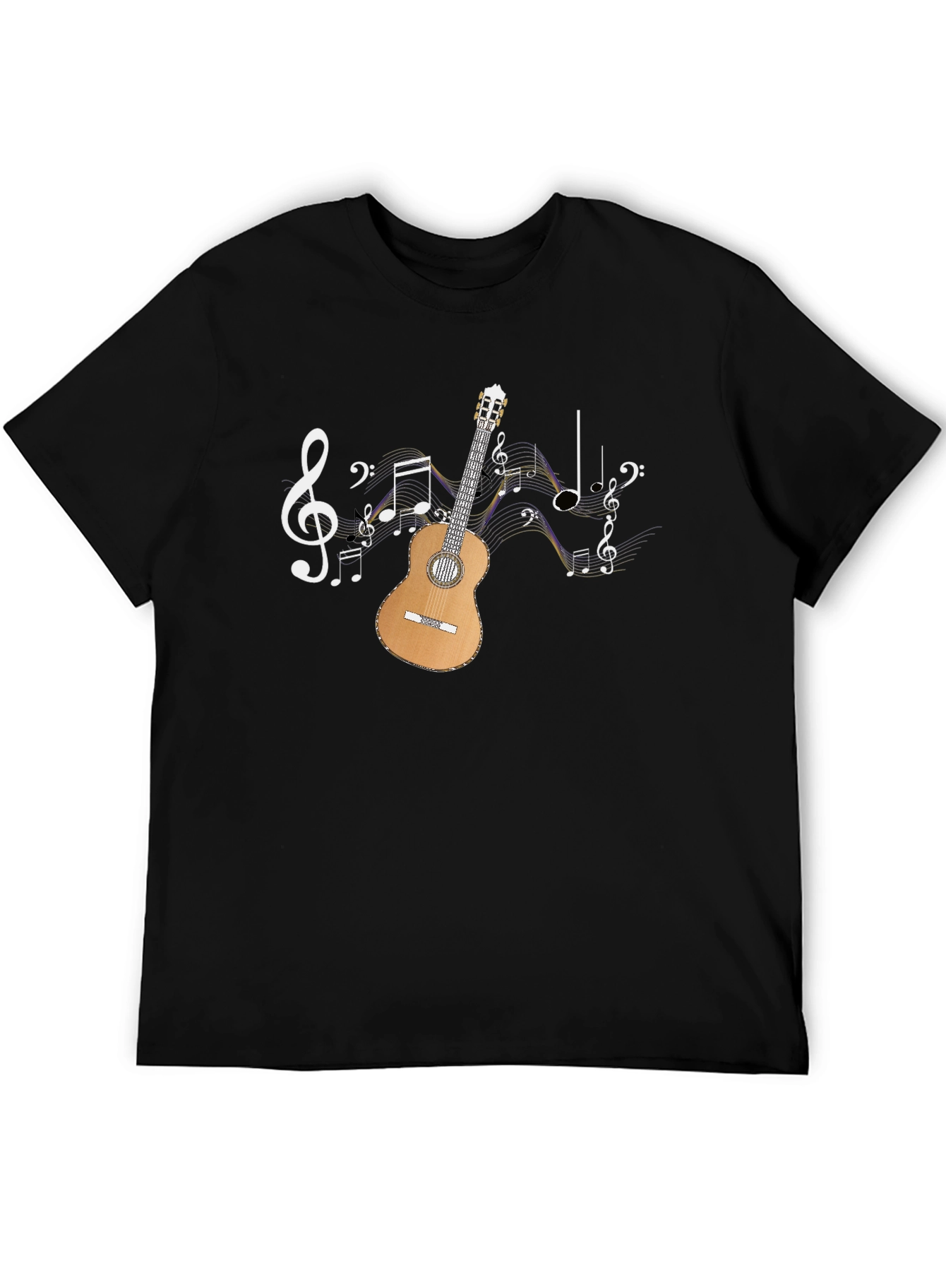 Musical Guitar T-Shirt - Black Graphic Tee