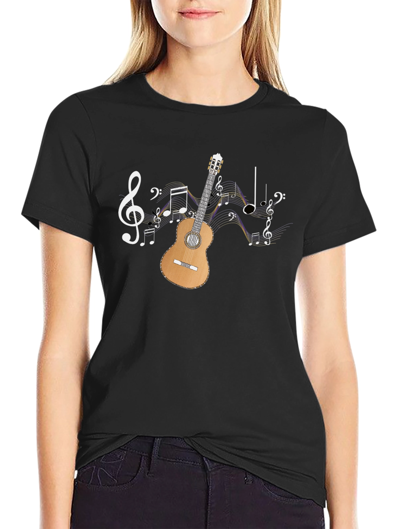 Musical Guitar T-Shirt - Black Graphic Tee