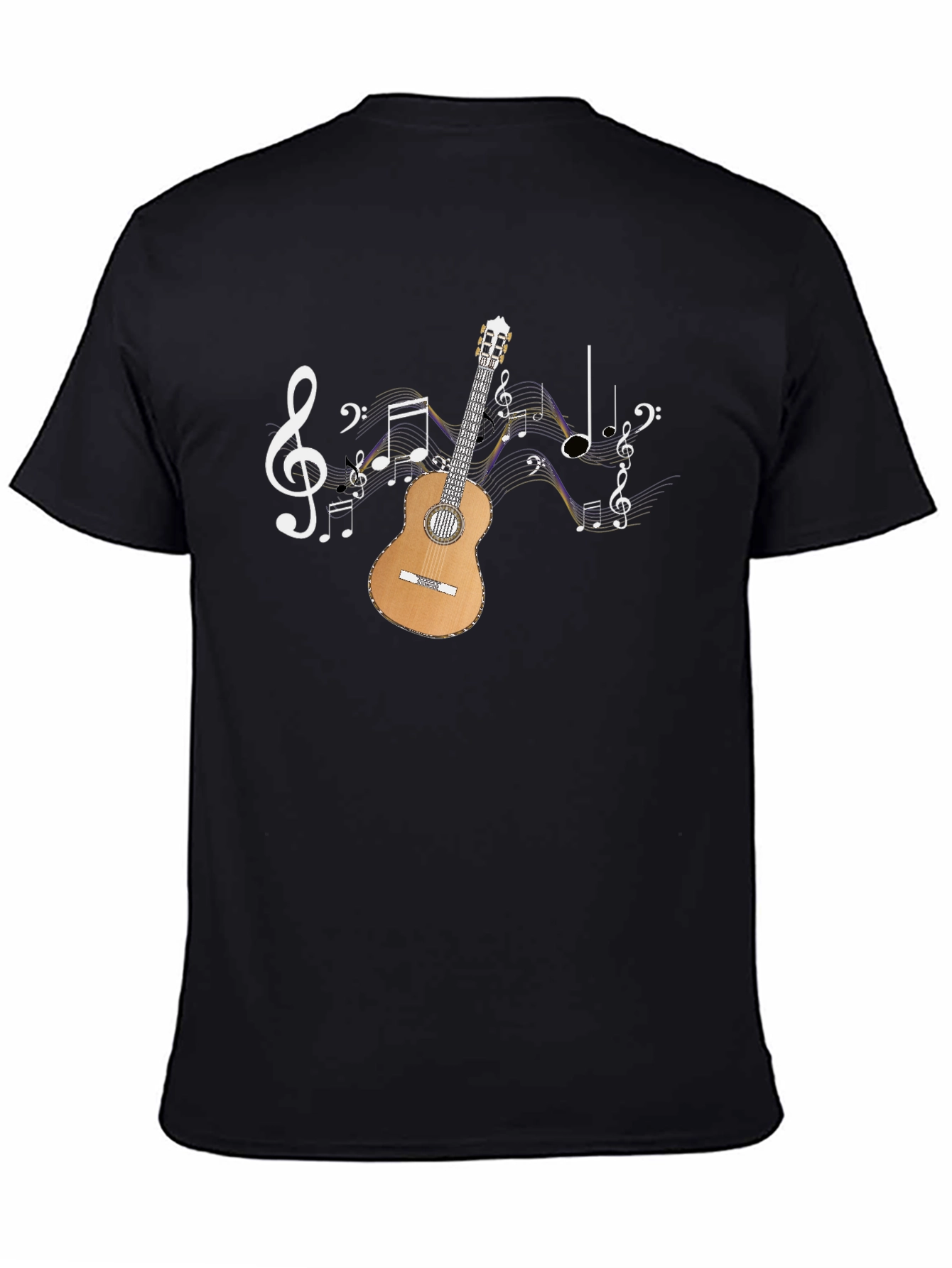 Musical Guitar T-Shirt - Black Graphic Tee