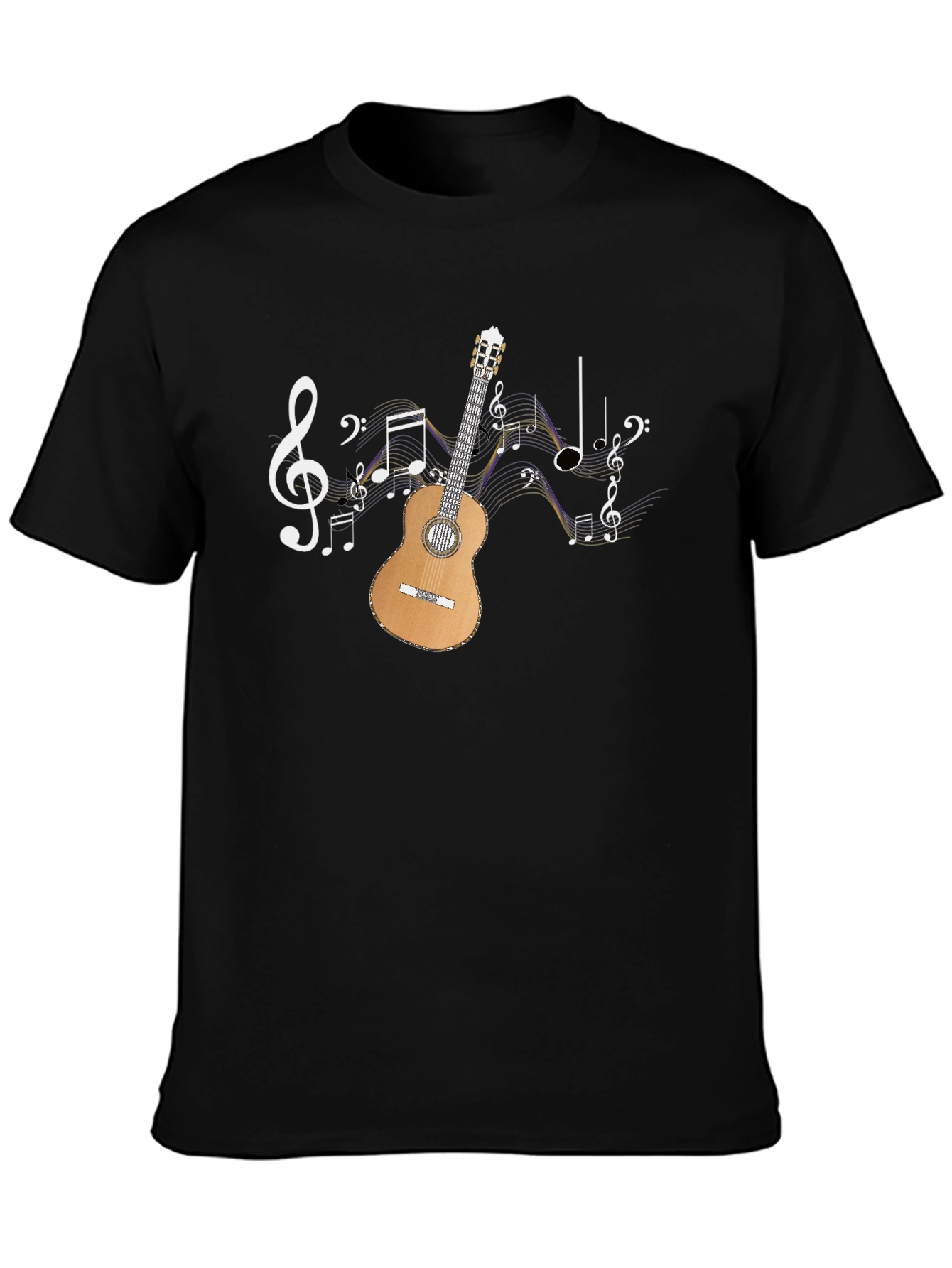 Musical Guitar T-Shirt - Black Graphic Tee