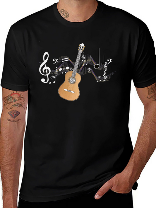 Musical Guitar T-Shirt - Black Graphic Tee