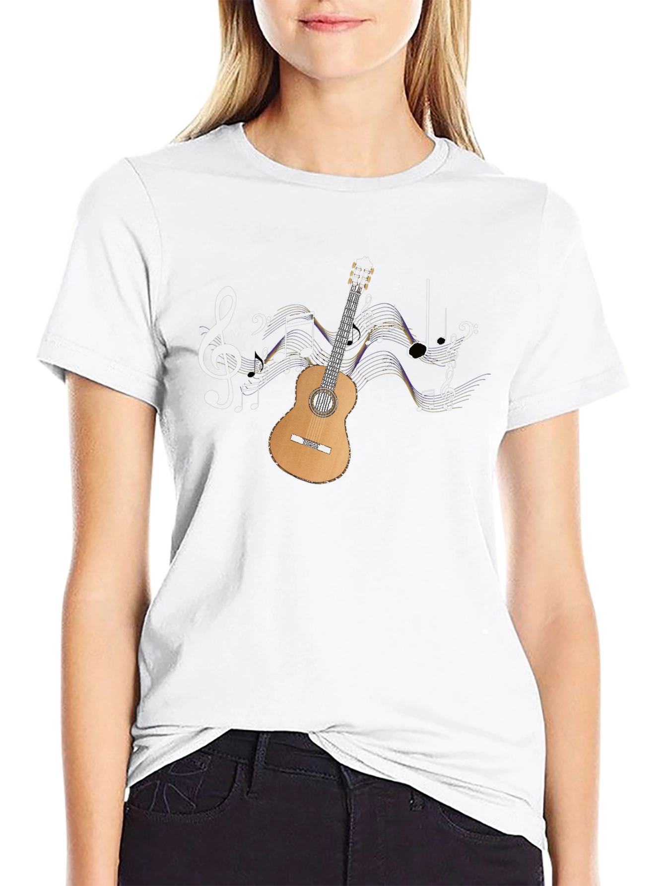 Musical Guitar T-Shirt - Black Graphic Tee