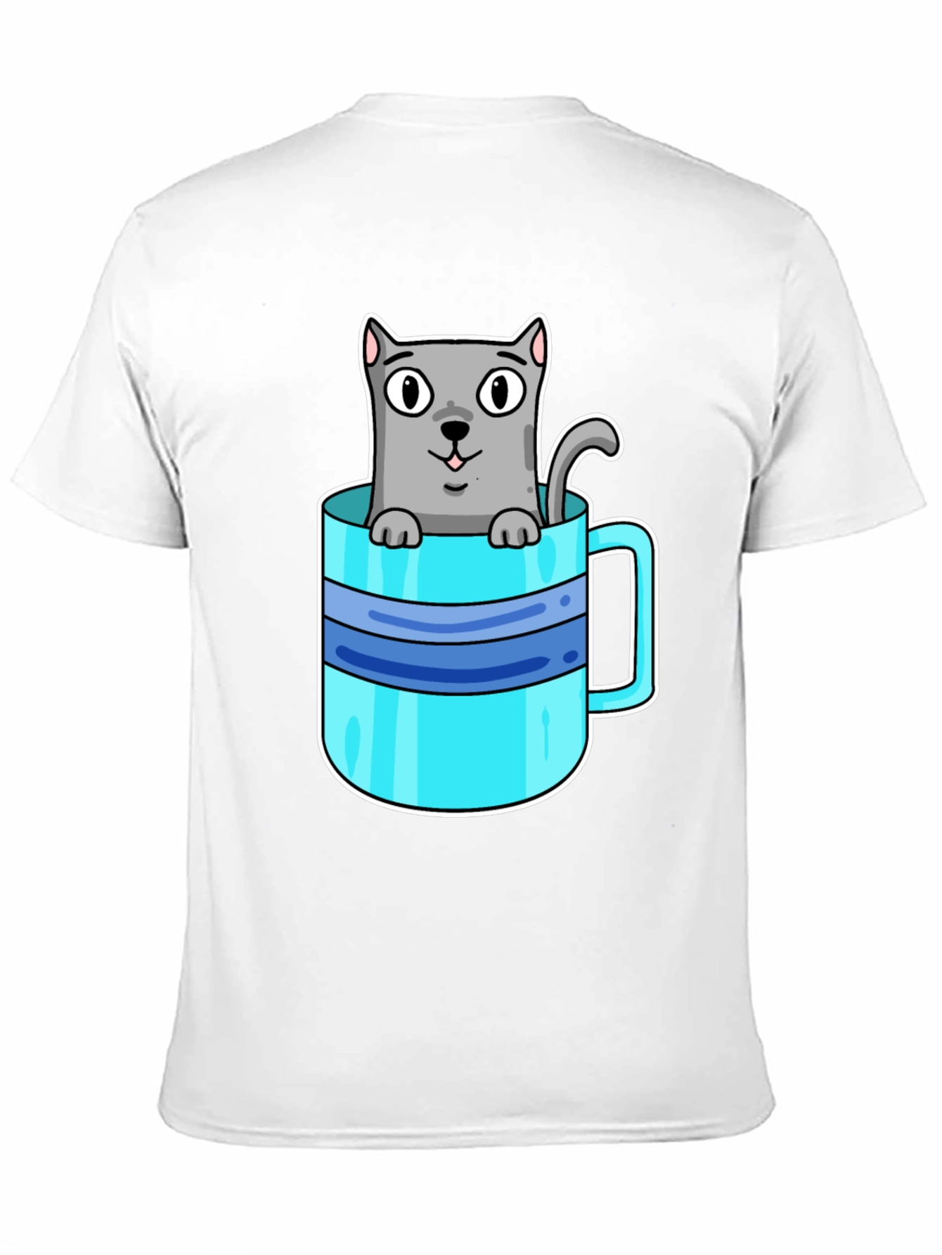 Cute Cat in a Cup Graphic T-Shirt