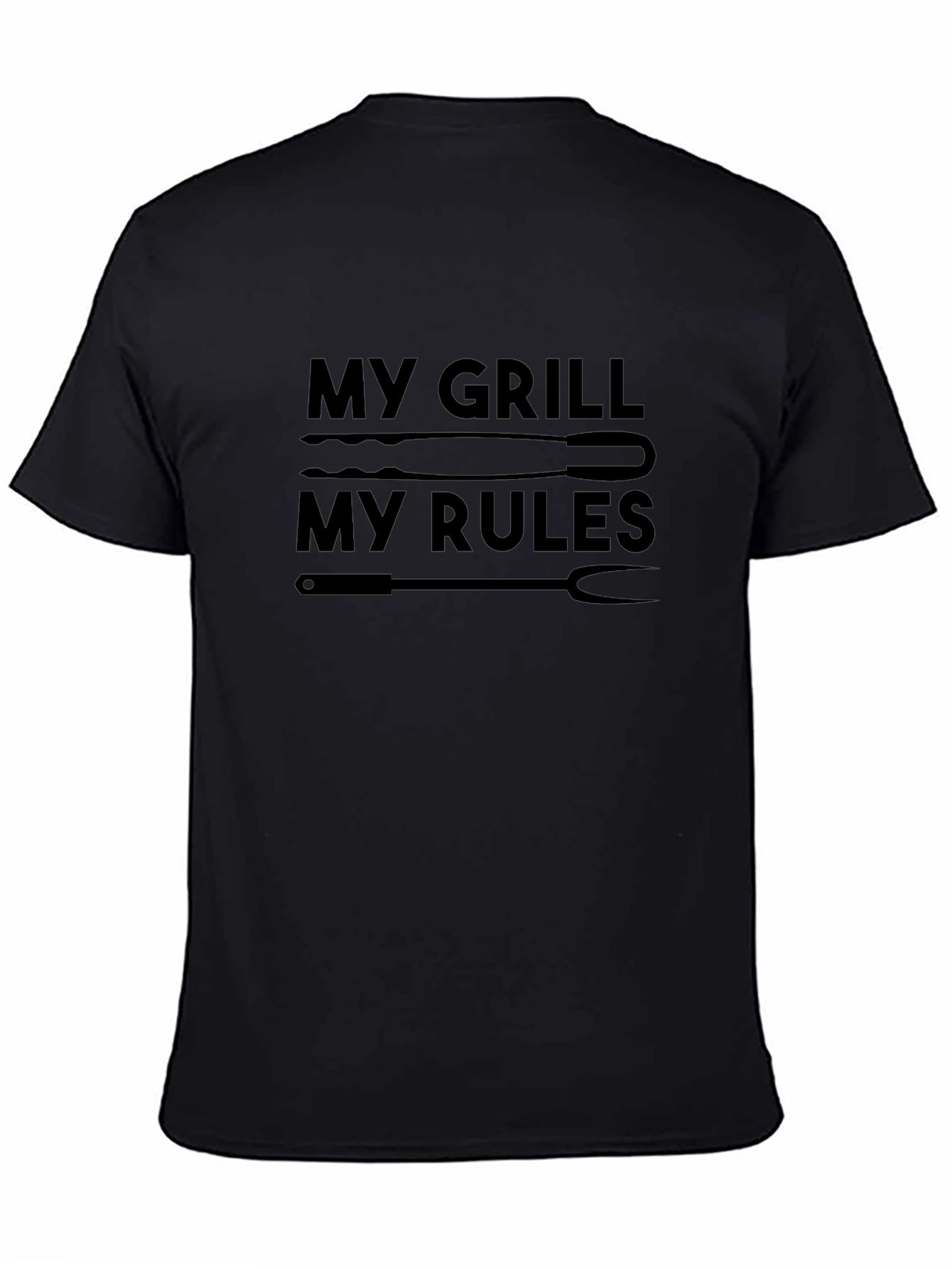 My Grill My Rules Black Graphic T-Shirt