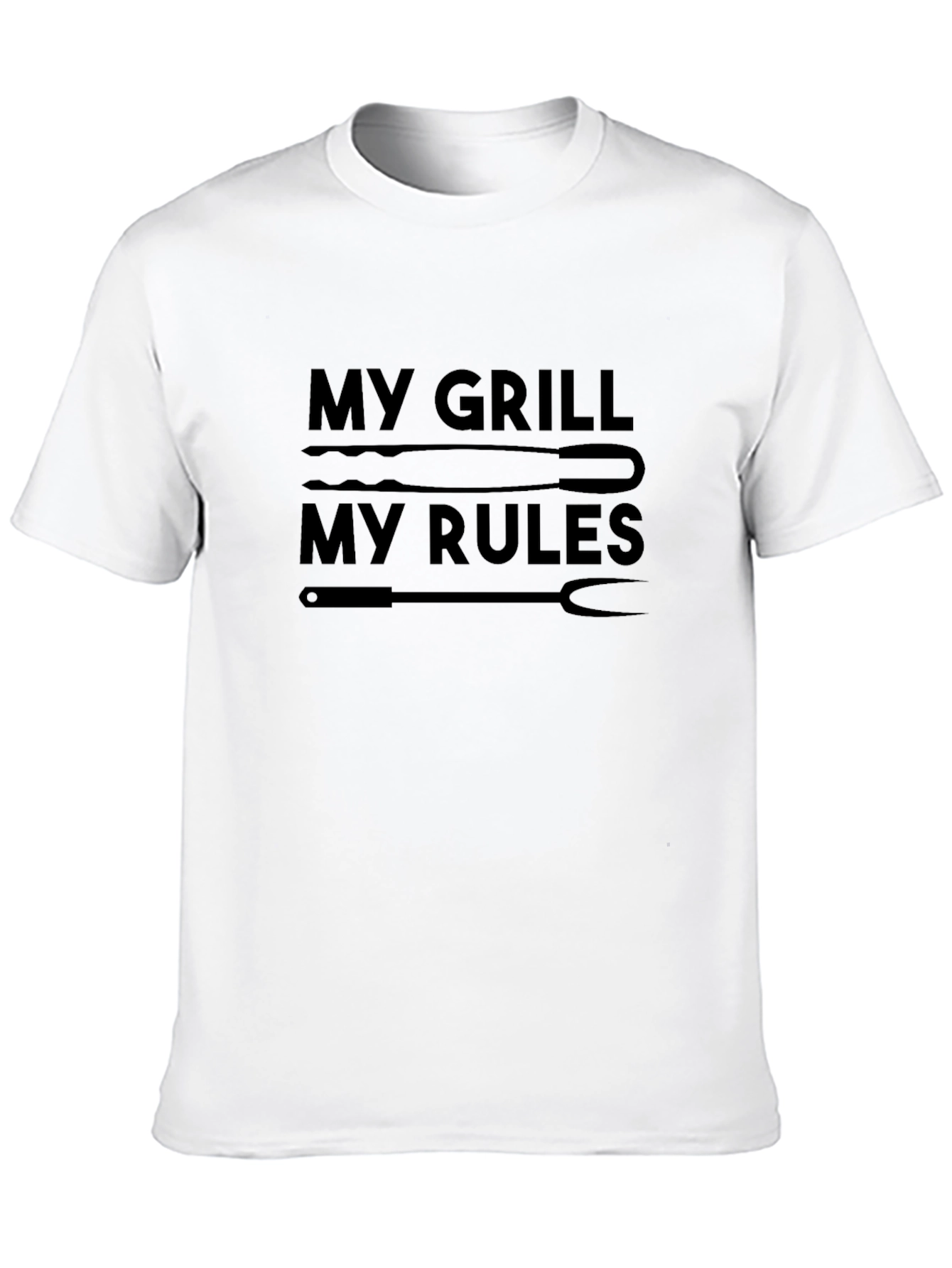 My Grill My Rules Black Graphic T-Shirt