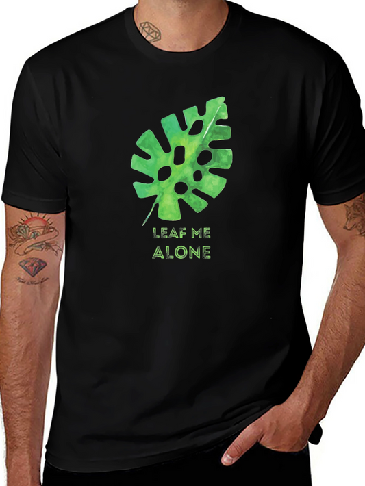 Leaf Me Alone Black Graphic Tee