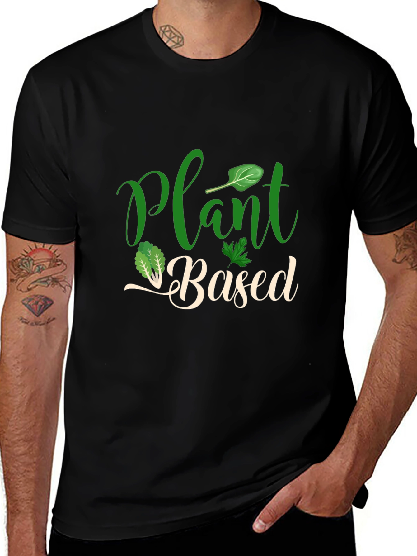 Plant Based Black T-Shirt Vegan Lifestyle Tee