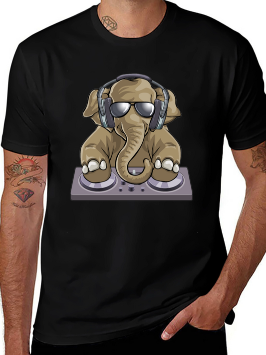 DJ Elephant Graphic T-Shirt - Cool Music Lover Tee