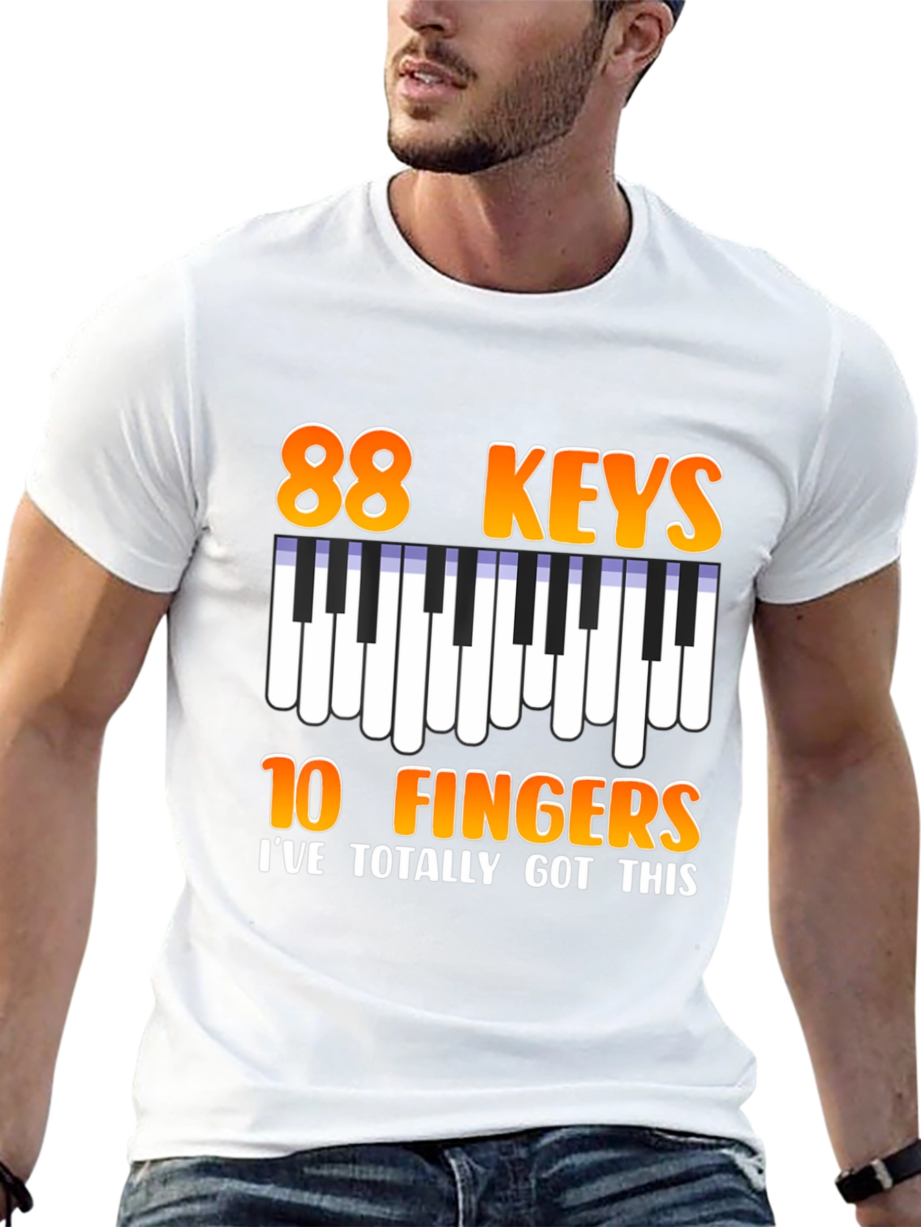 88 Keys 10 Fingers Graphic T-Shirt