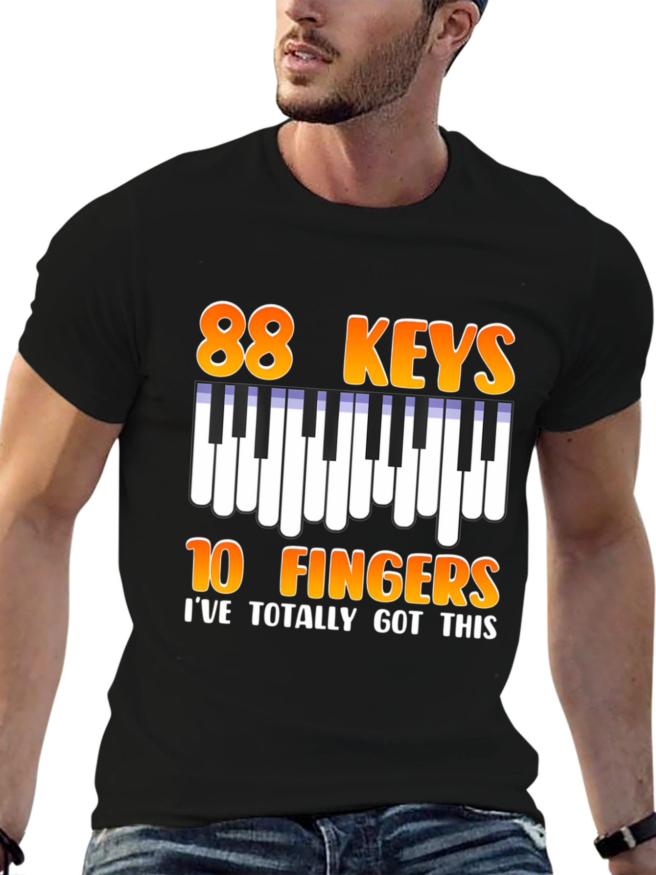 88 Keys 10 Fingers Graphic T-Shirt