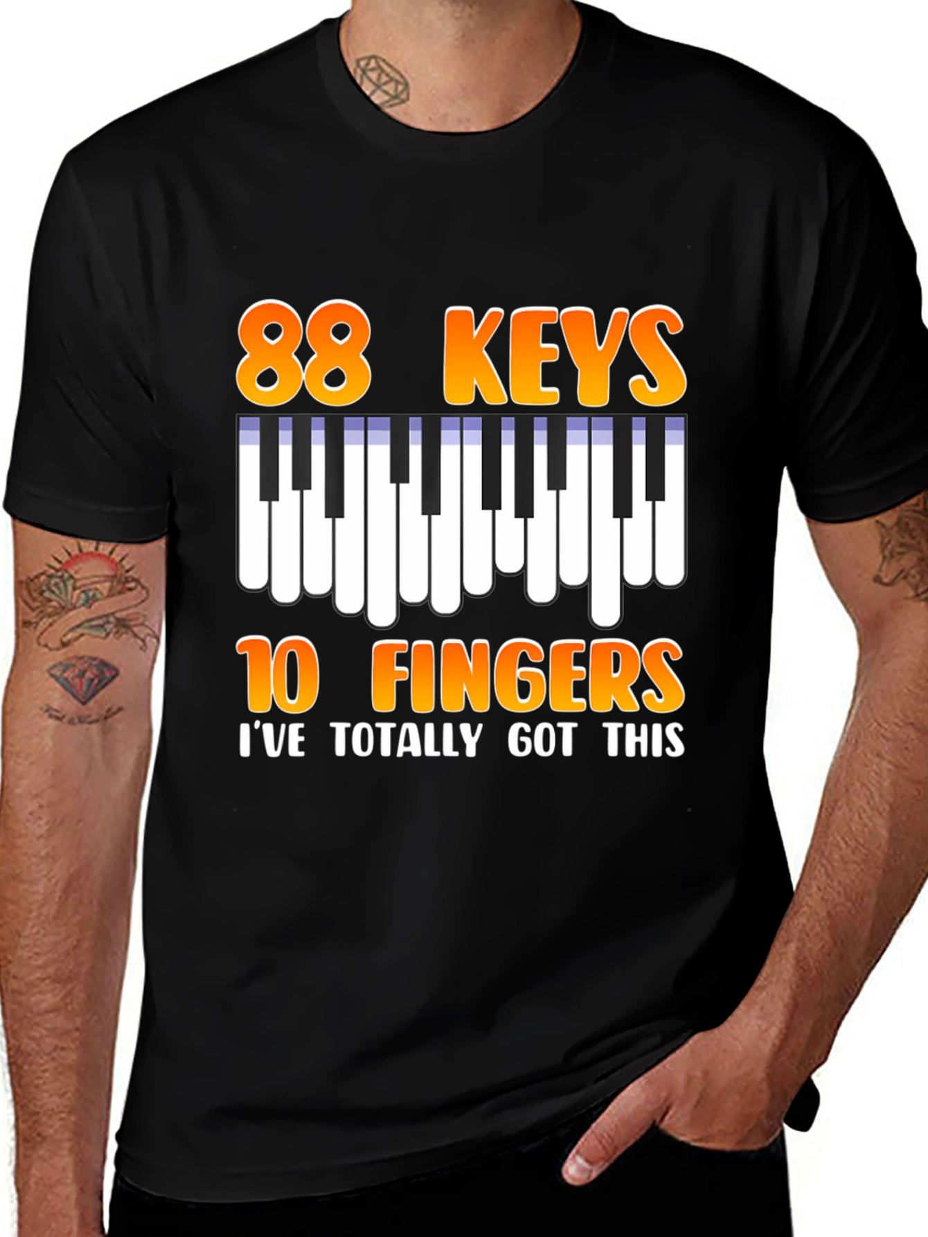 88 Keys 10 Fingers Graphic T-Shirt