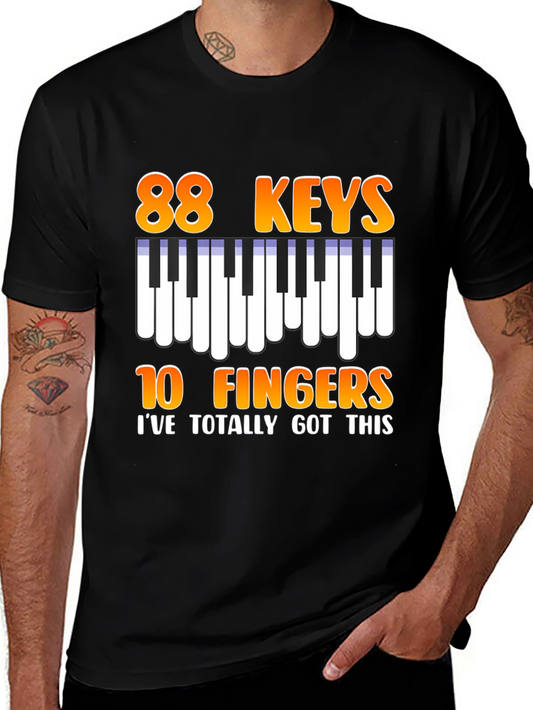 88 Keys 10 Fingers Graphic T-Shirt