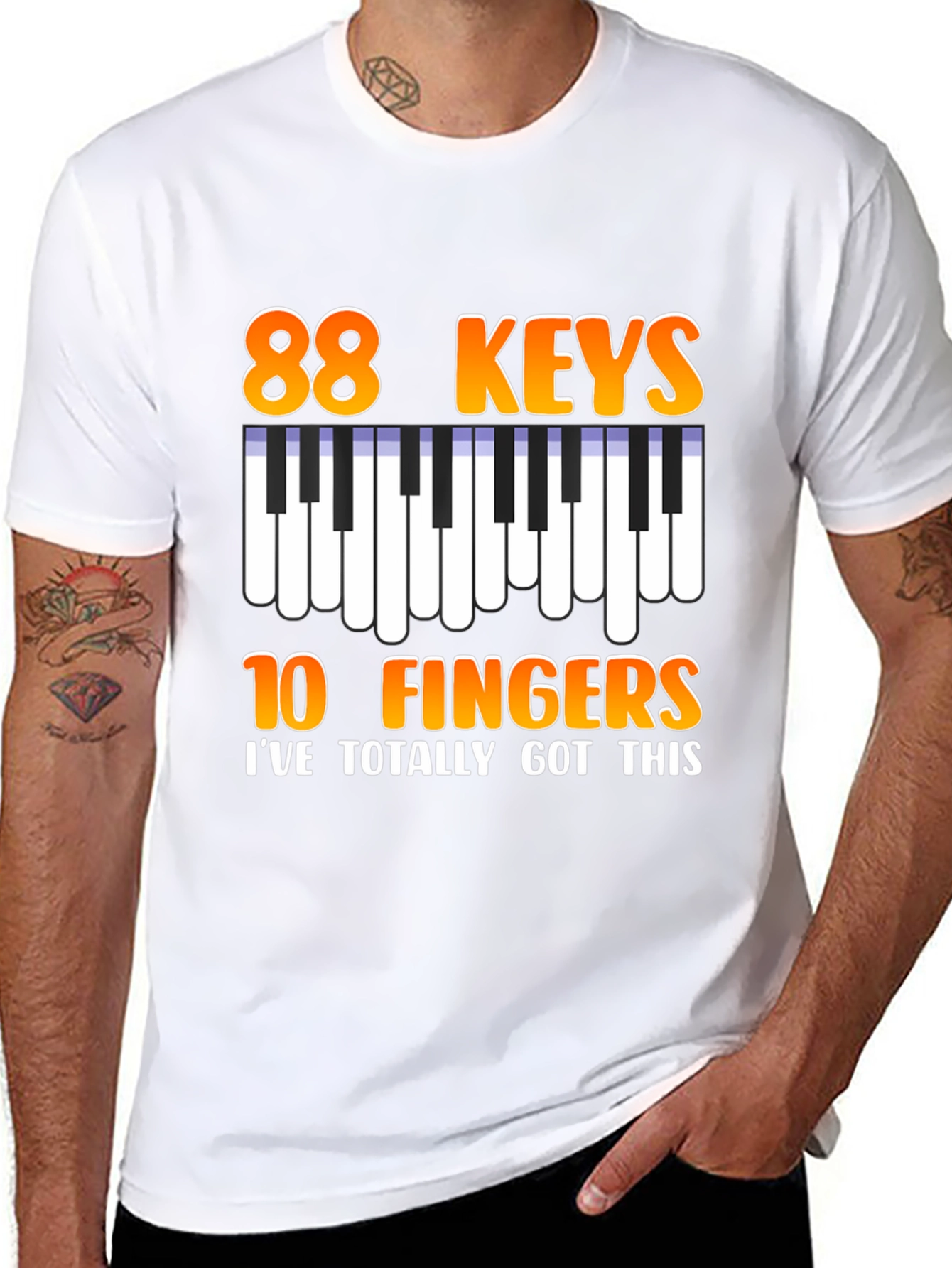 88 Keys 10 Fingers Graphic T-Shirt