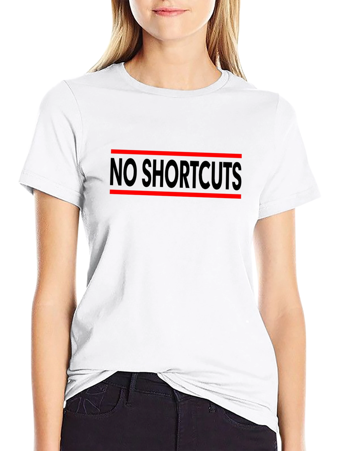 No Shortcuts Graphic Tee - Motivational Black T-Shirt