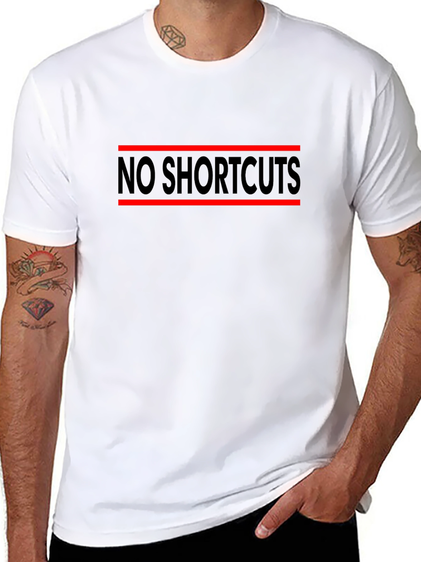 No Shortcuts Graphic Tee - Motivational Black T-Shirt