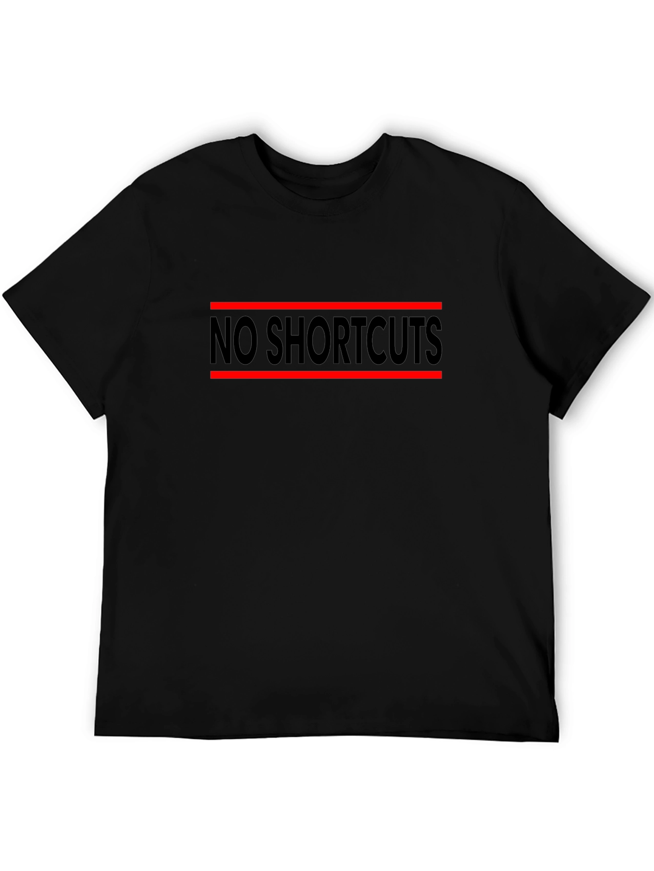 No Shortcuts Graphic Tee - Motivational Black T-Shirt