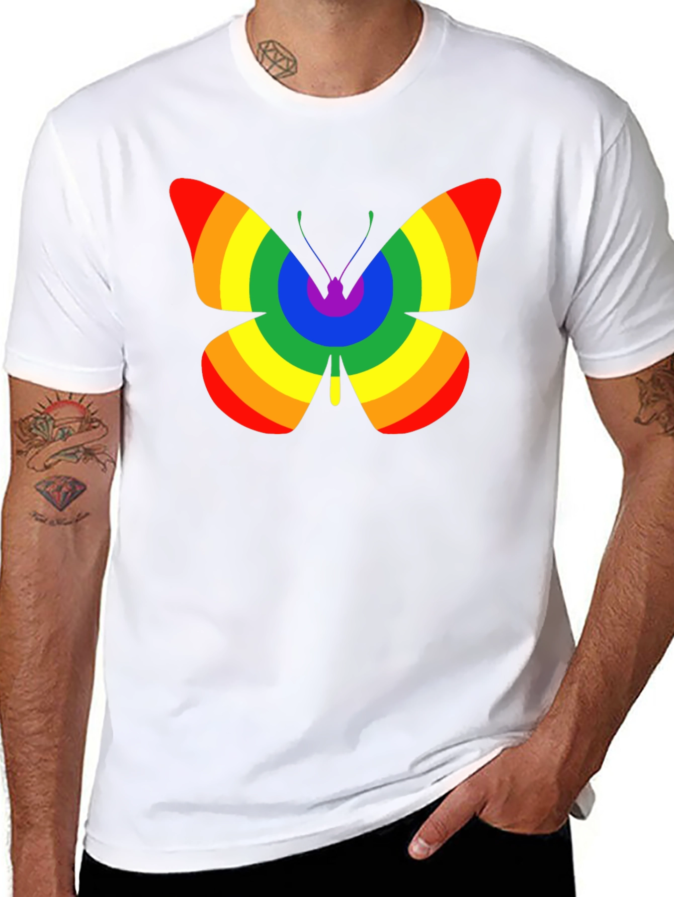 Rainbow Butterfly Graphic Tee