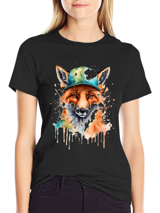 Cool Fox Tee - Watercolor Design