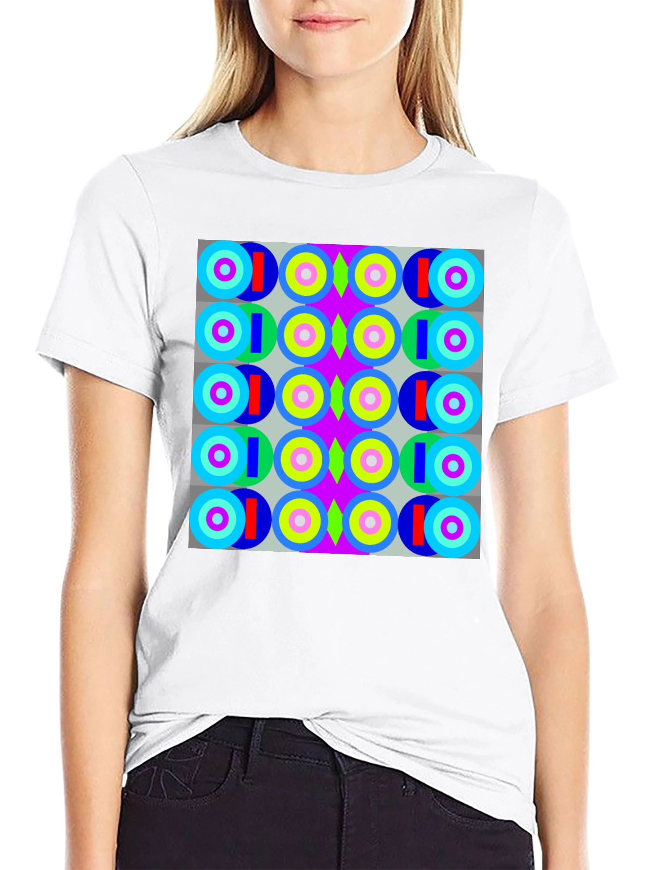 Retro Geometric Pattern T-Shirt