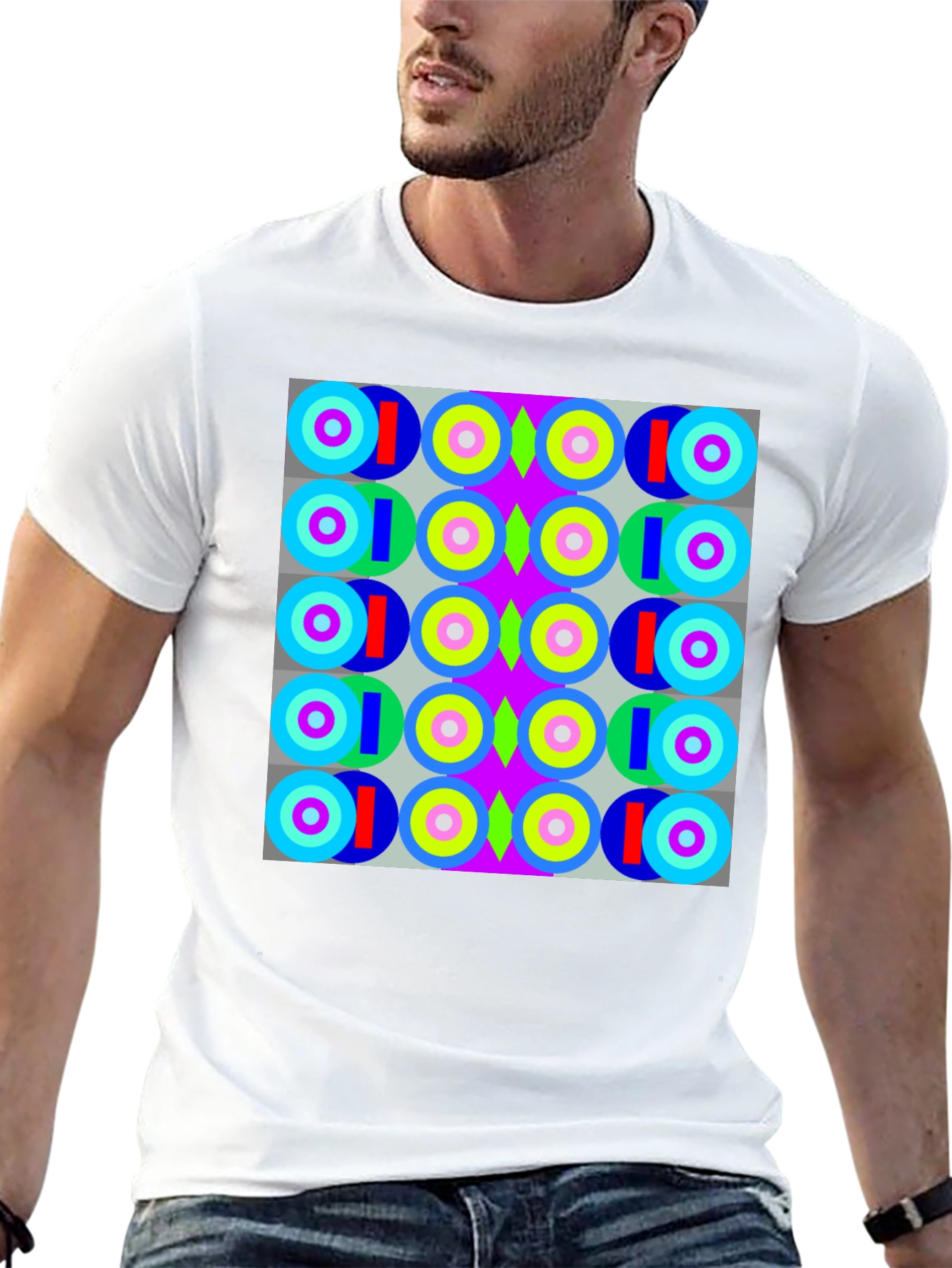 Retro Geometric Pattern T-Shirt