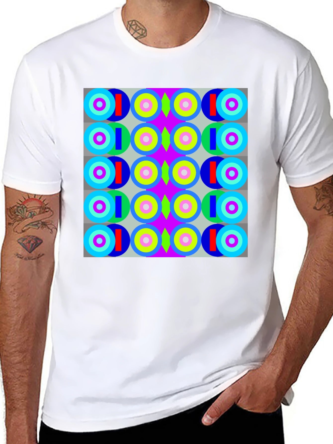 Retro Geometric Pattern T-Shirt