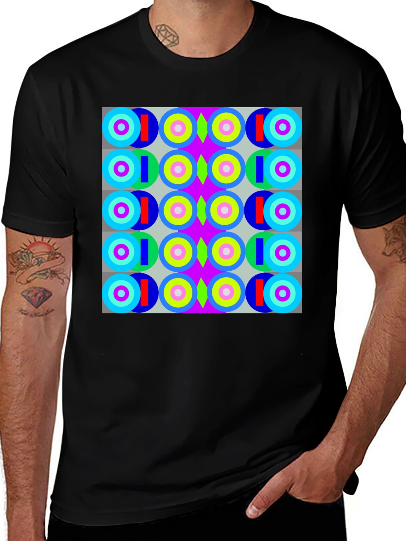 Retro Geometric Pattern T-Shirt