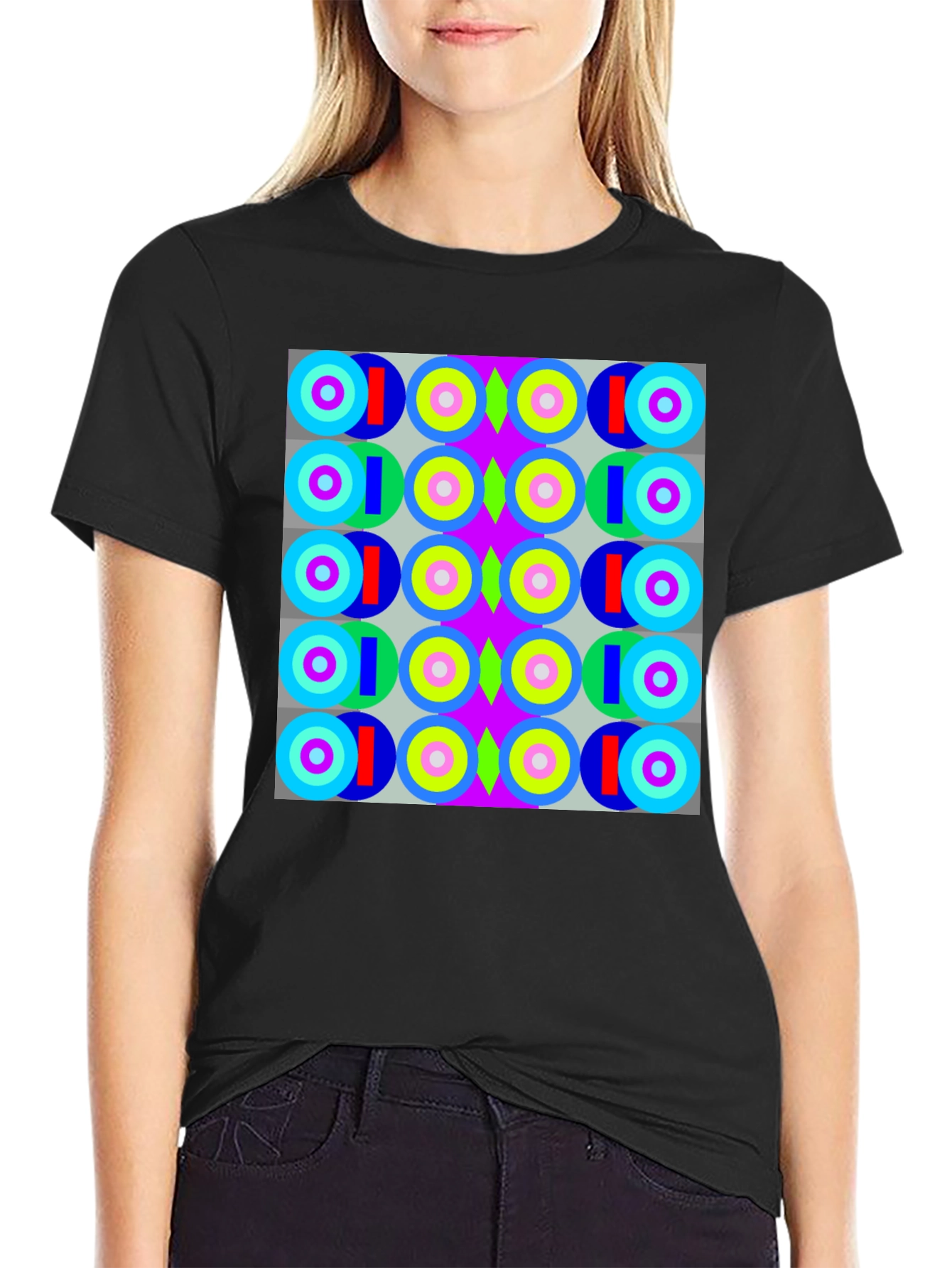 Retro Geometric Pattern T-Shirt