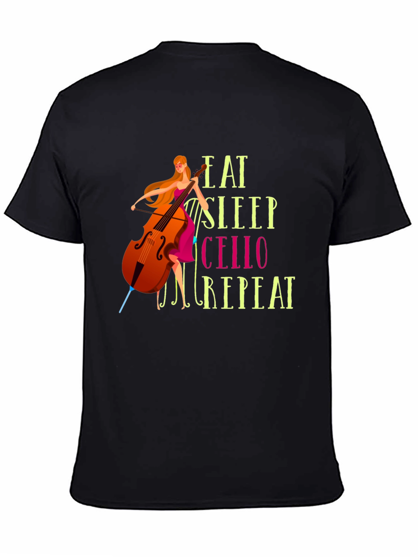 Eat Sleep Cello Repeat Graphic T-Shirt