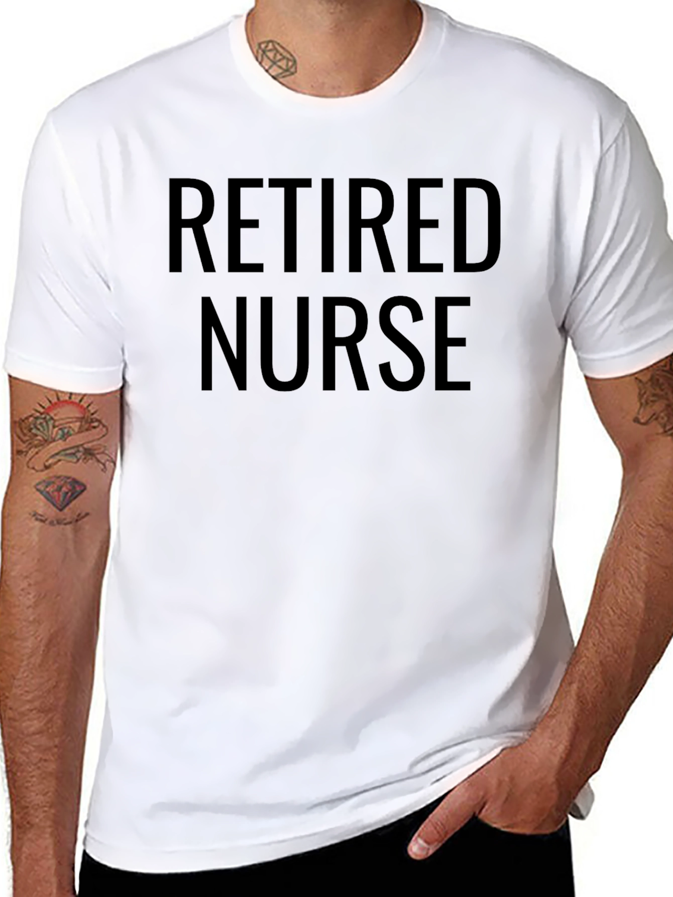 Retired Nurse T-Shirt - Black Graphic Tee