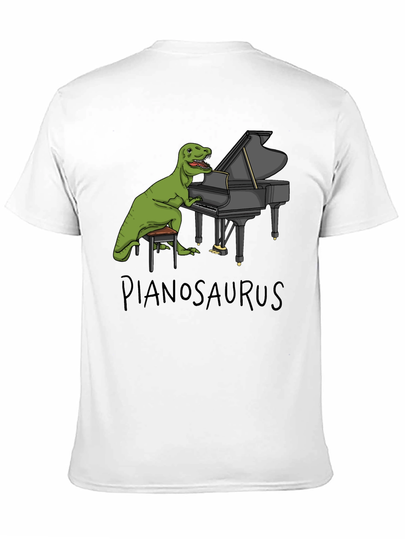Pianosaurus T-Shirt - Funny Dinosaur Playing Piano Tee