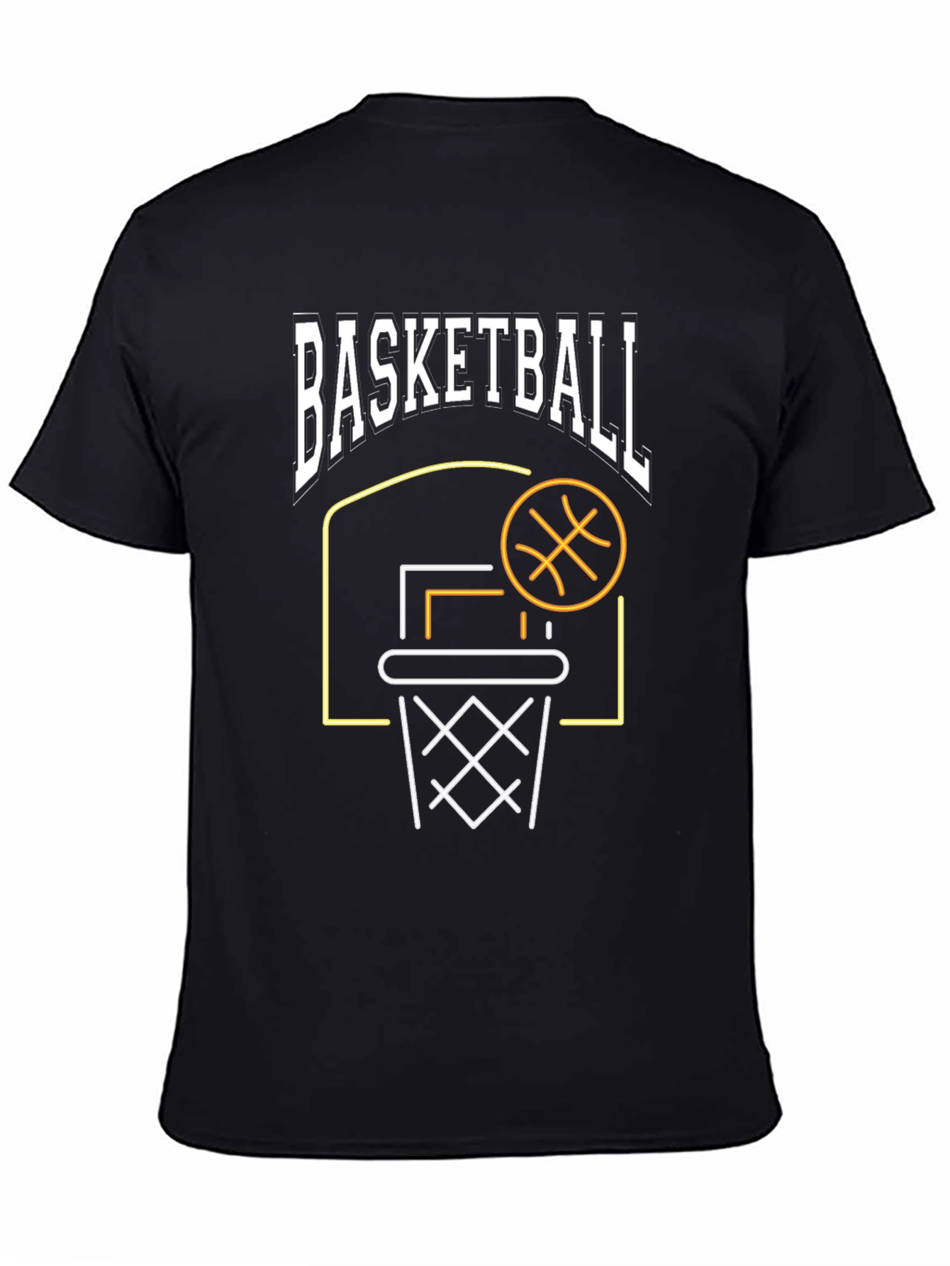 Basketball Graphic T-Shirt - Black Sporty Design