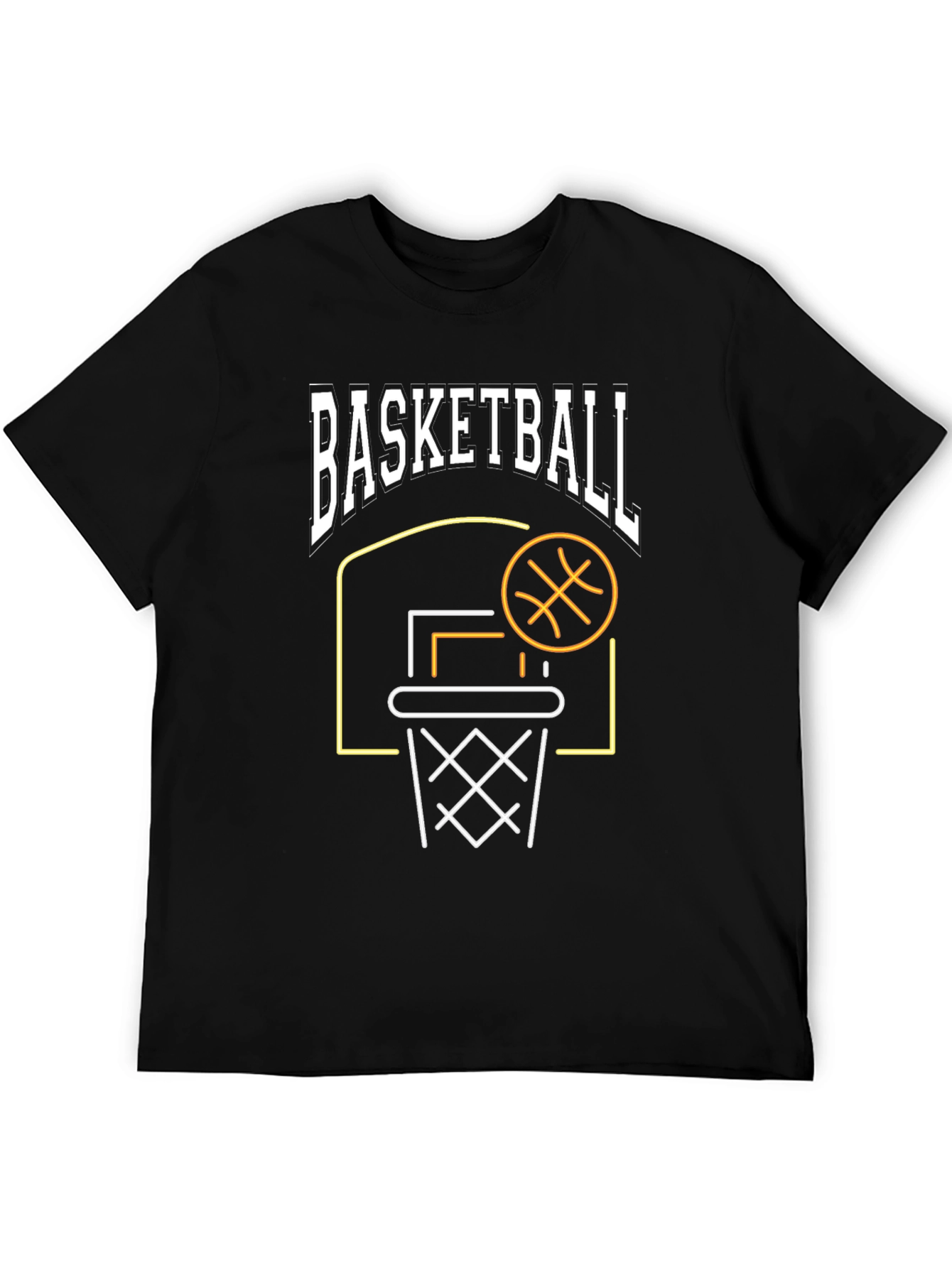 Basketball Graphic T-Shirt - Black Sporty Design