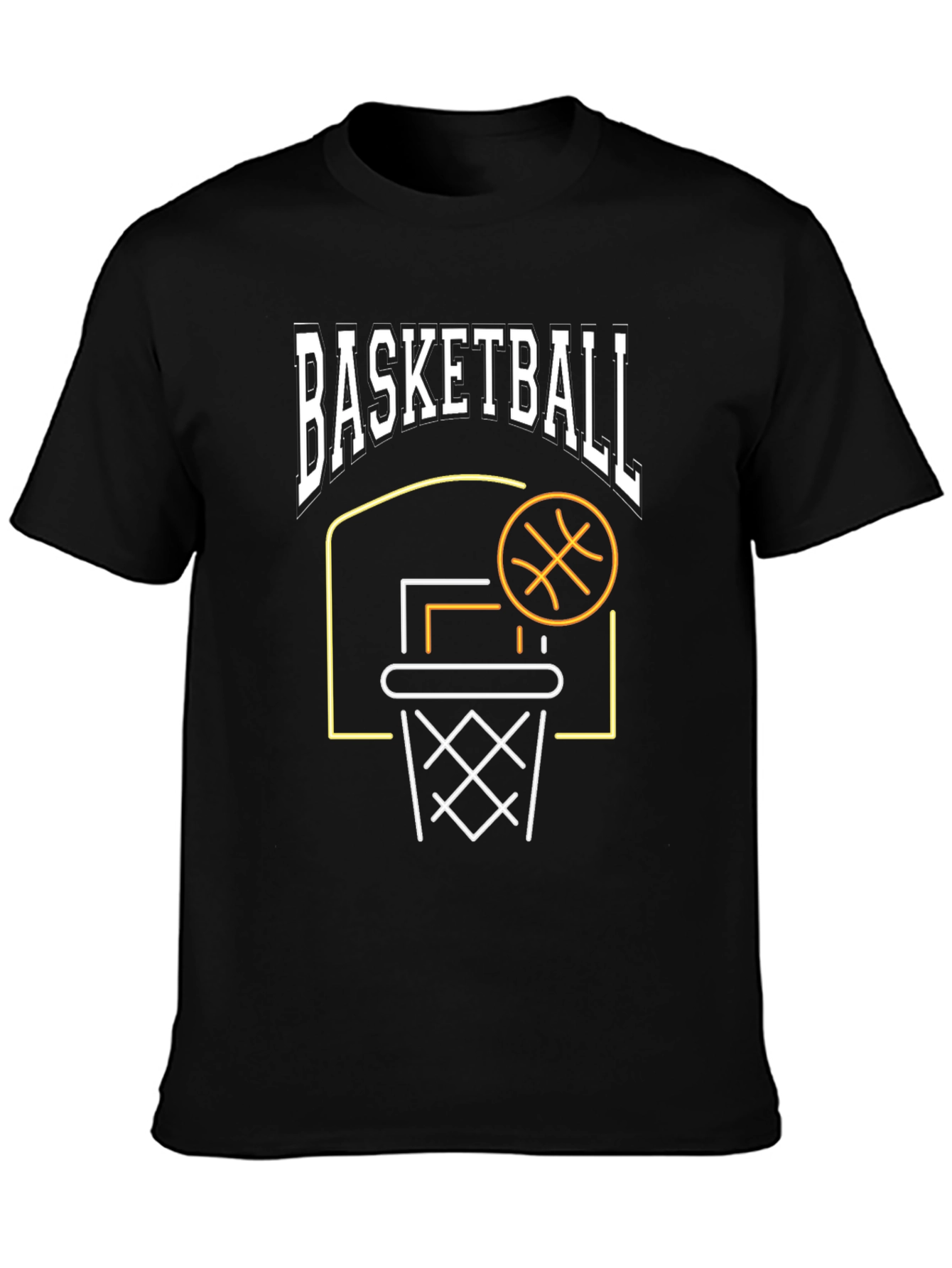 Basketball Graphic T-Shirt - Black Sporty Design