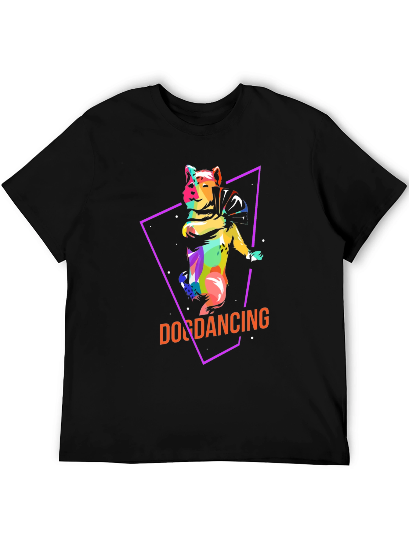 Dog Dancing Graphic Tee - Trendy Black T-Shirt