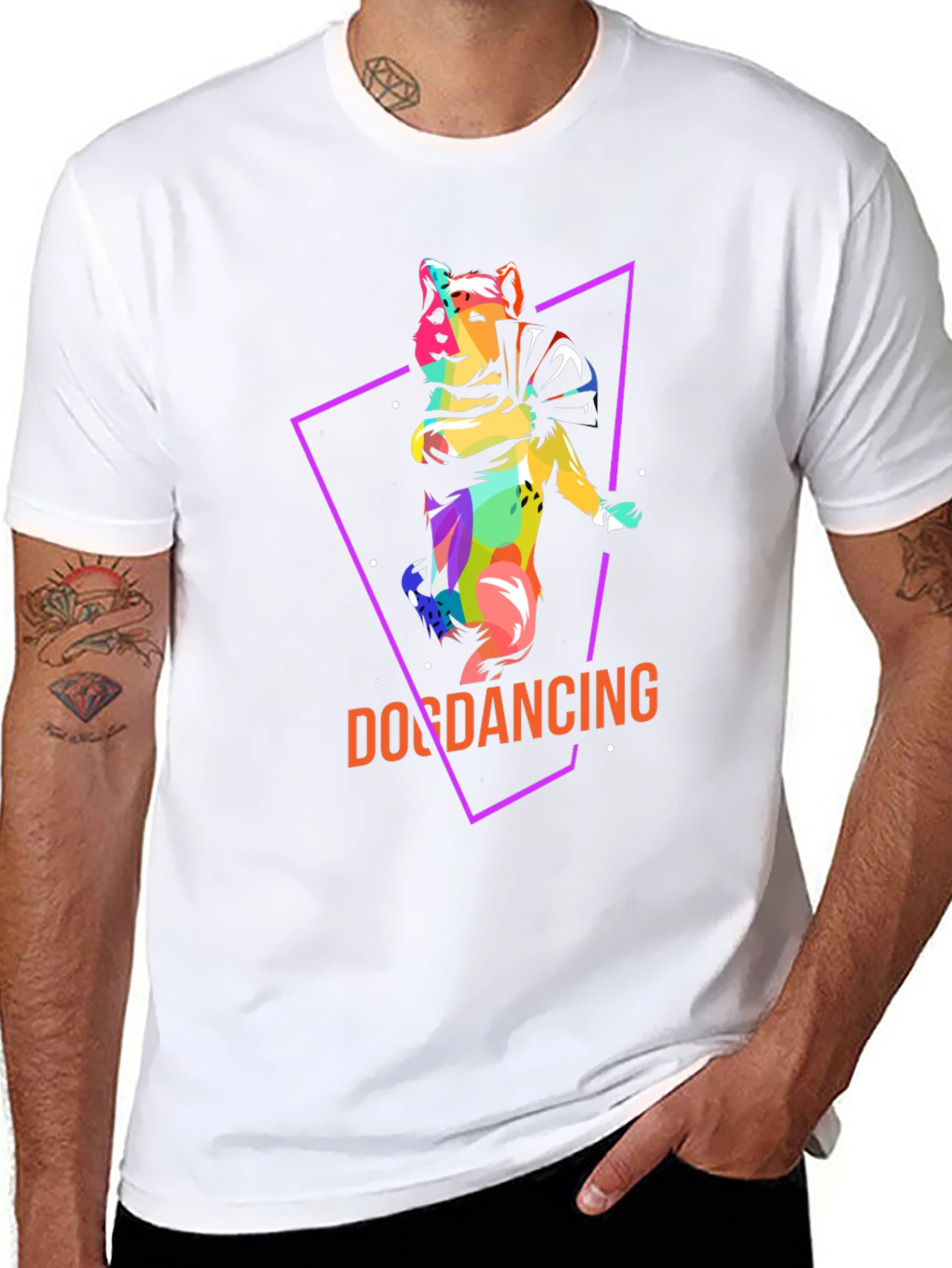 Dog Dancing Graphic Tee - Trendy Black T-Shirt
