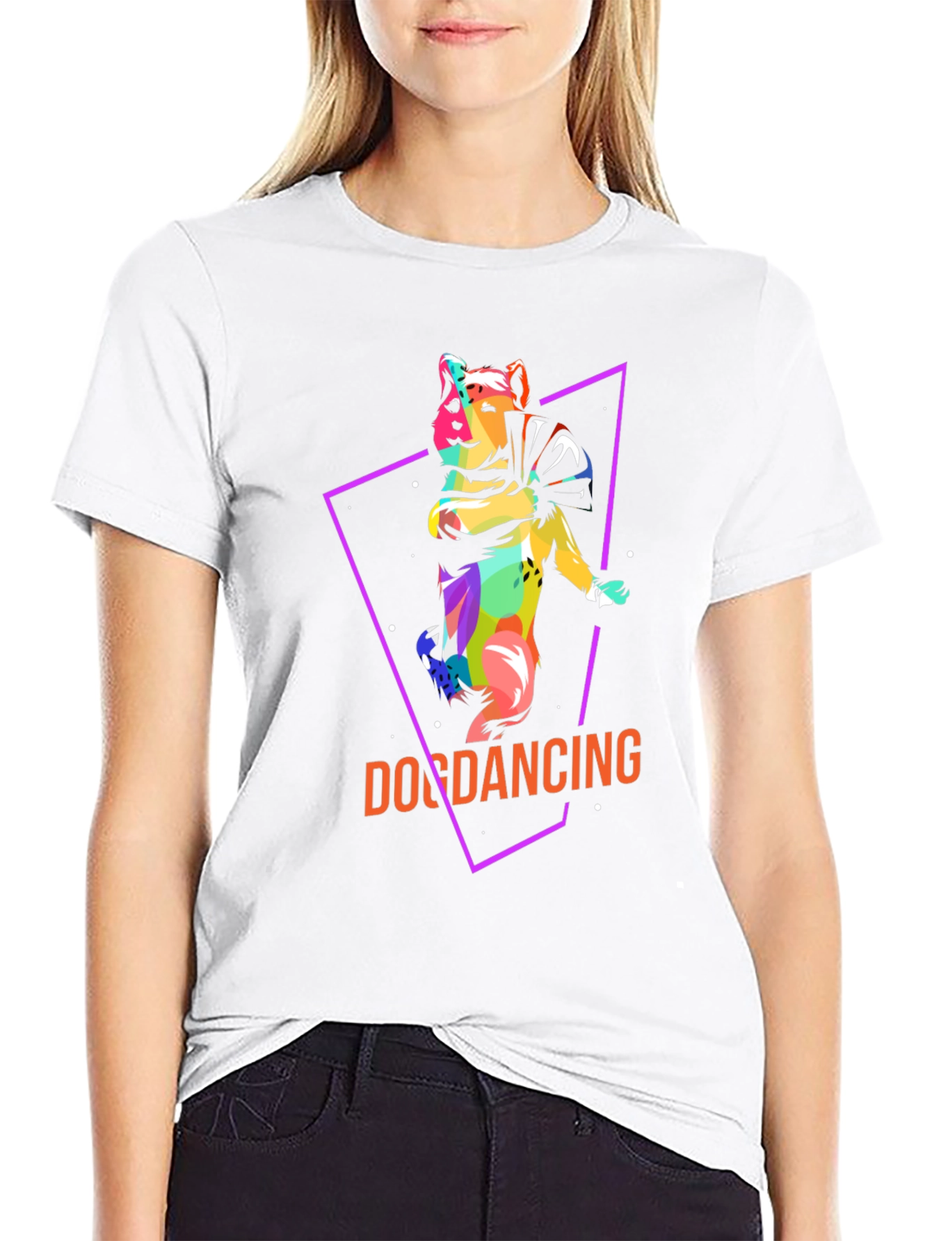 Dog Dancing Graphic Tee - Trendy Black T-Shirt