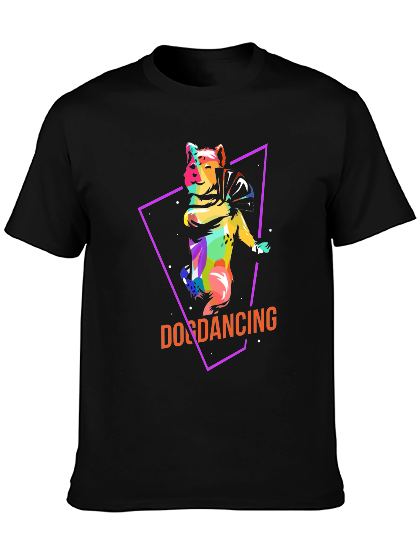 Dog Dancing Graphic Tee - Trendy Black T-Shirt