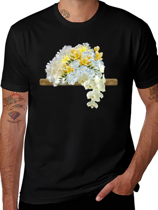 Floral Bouquet Graphic Print Mens T-Shirt