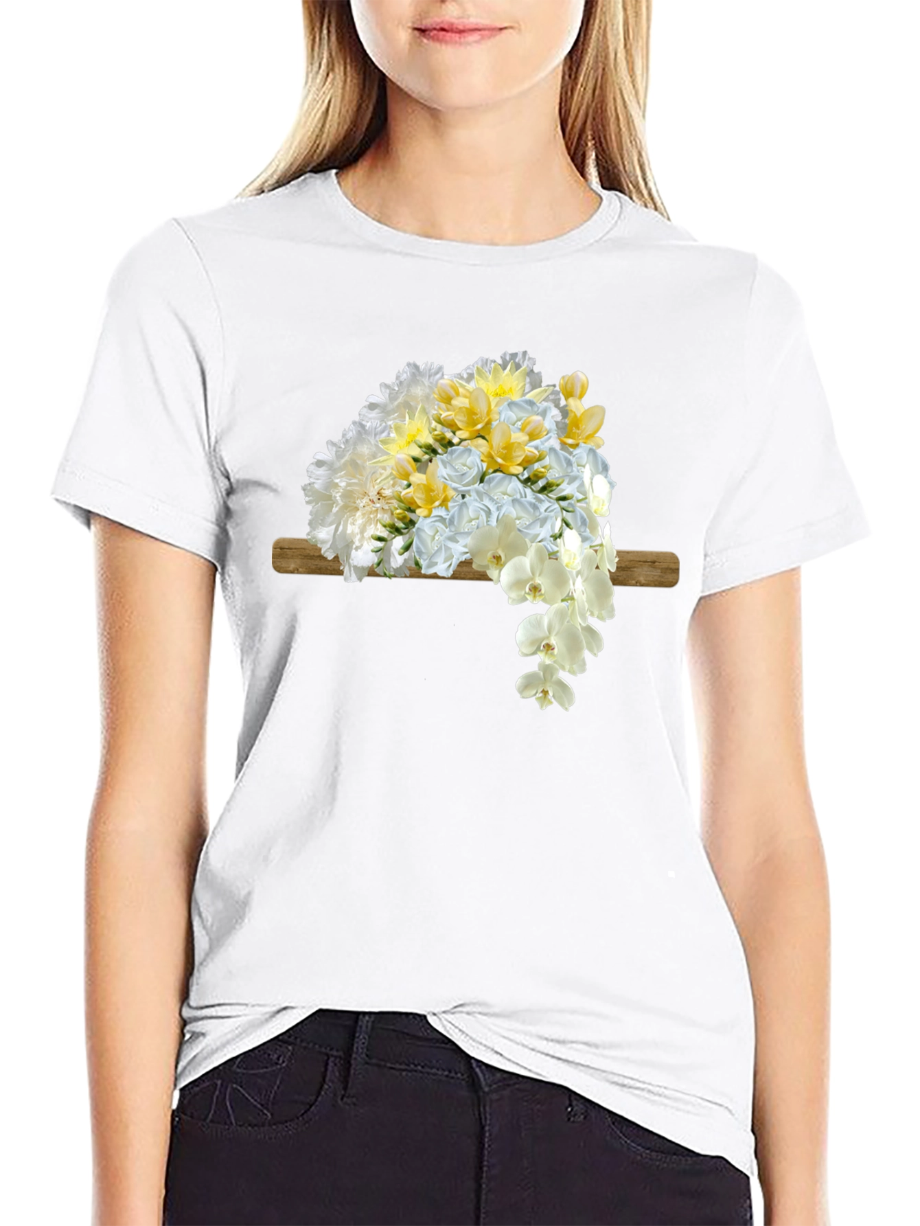 Floral Bouquet Graphic Print Mens T-Shirt