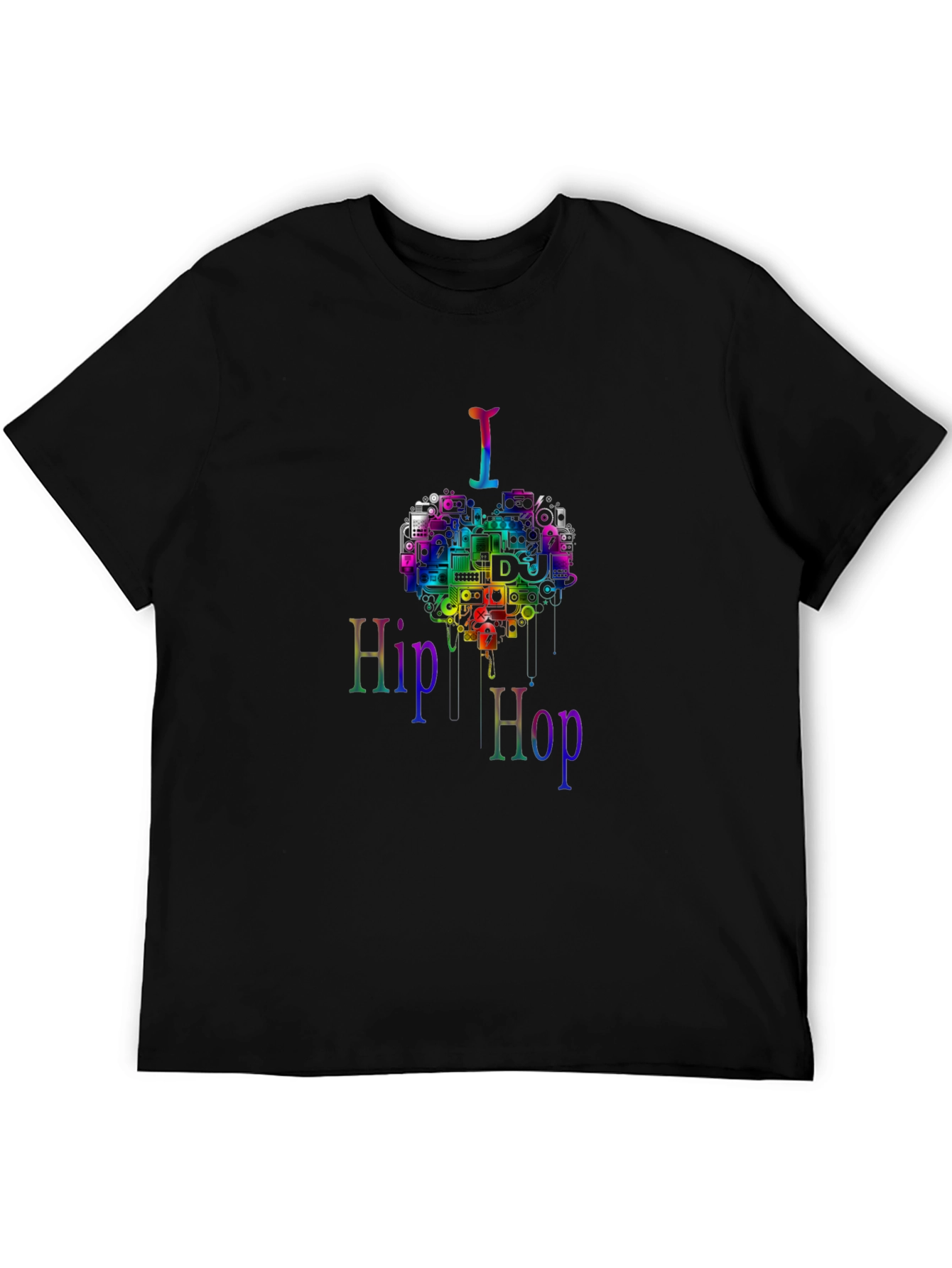 Hip Hop DJ Rainbow Graphic T-Shirt