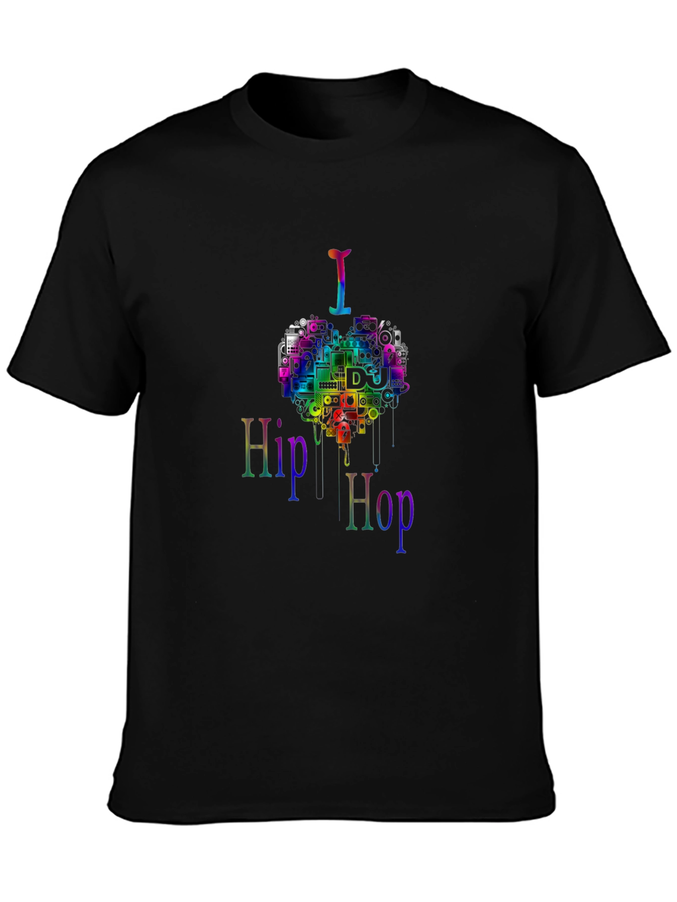 Hip Hop DJ Rainbow Graphic T-Shirt