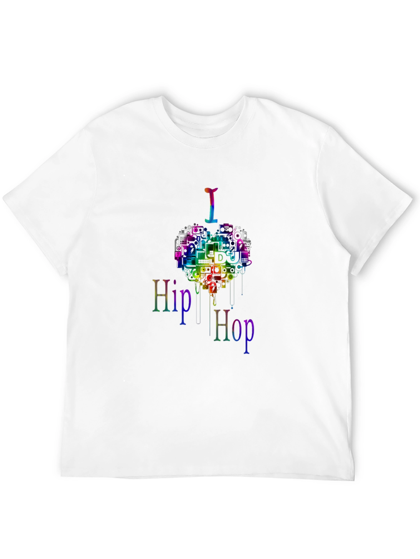 Hip Hop DJ Rainbow Graphic T-Shirt
