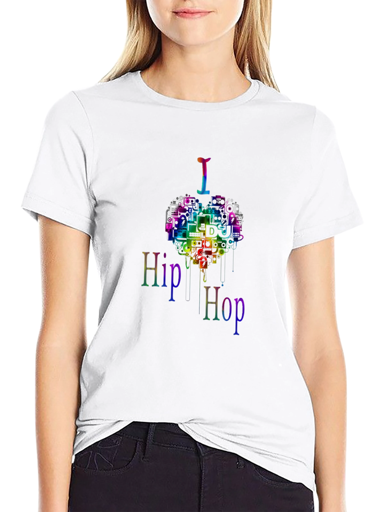 Hip Hop DJ Rainbow Graphic T-Shirt