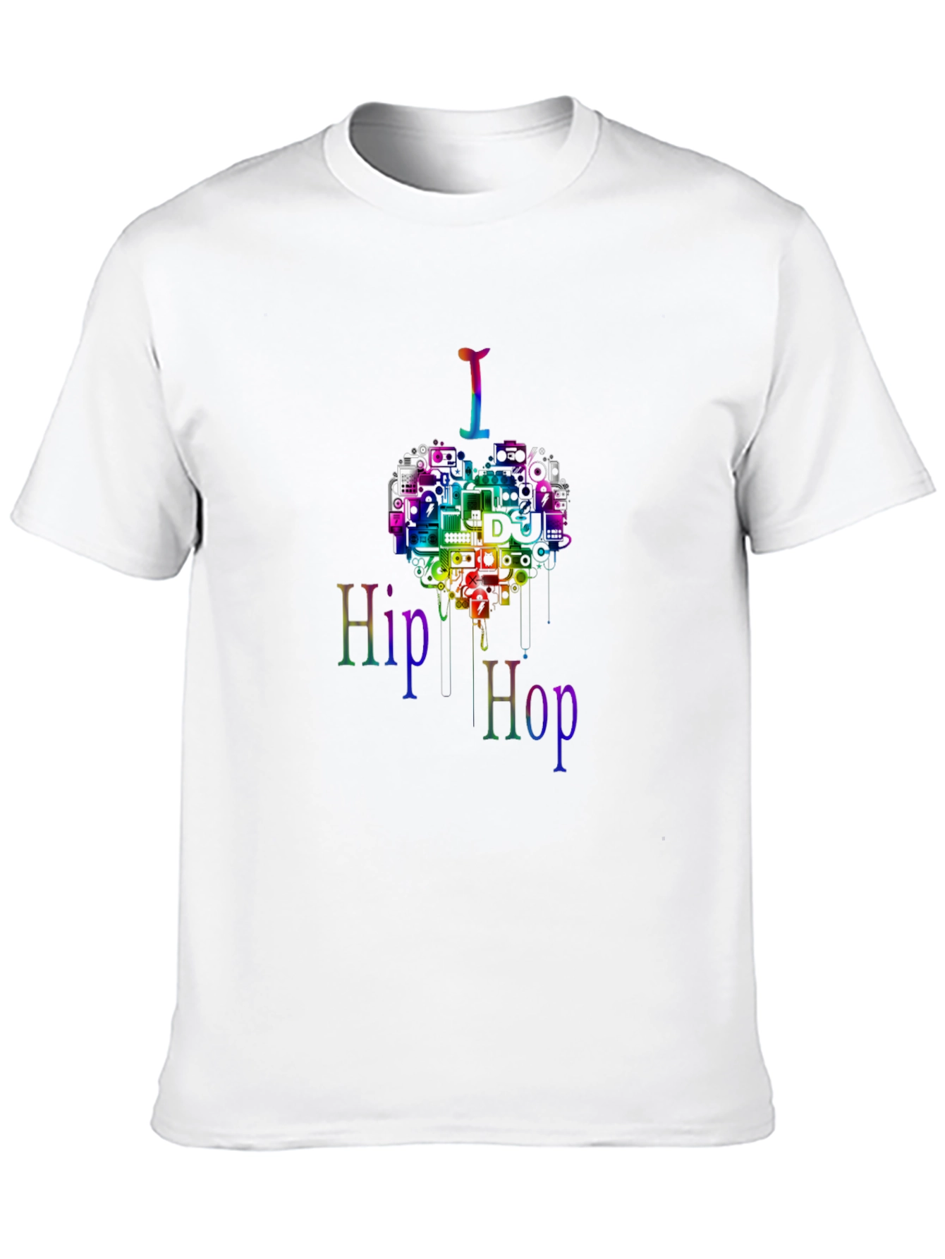 Hip Hop DJ Rainbow Graphic T-Shirt