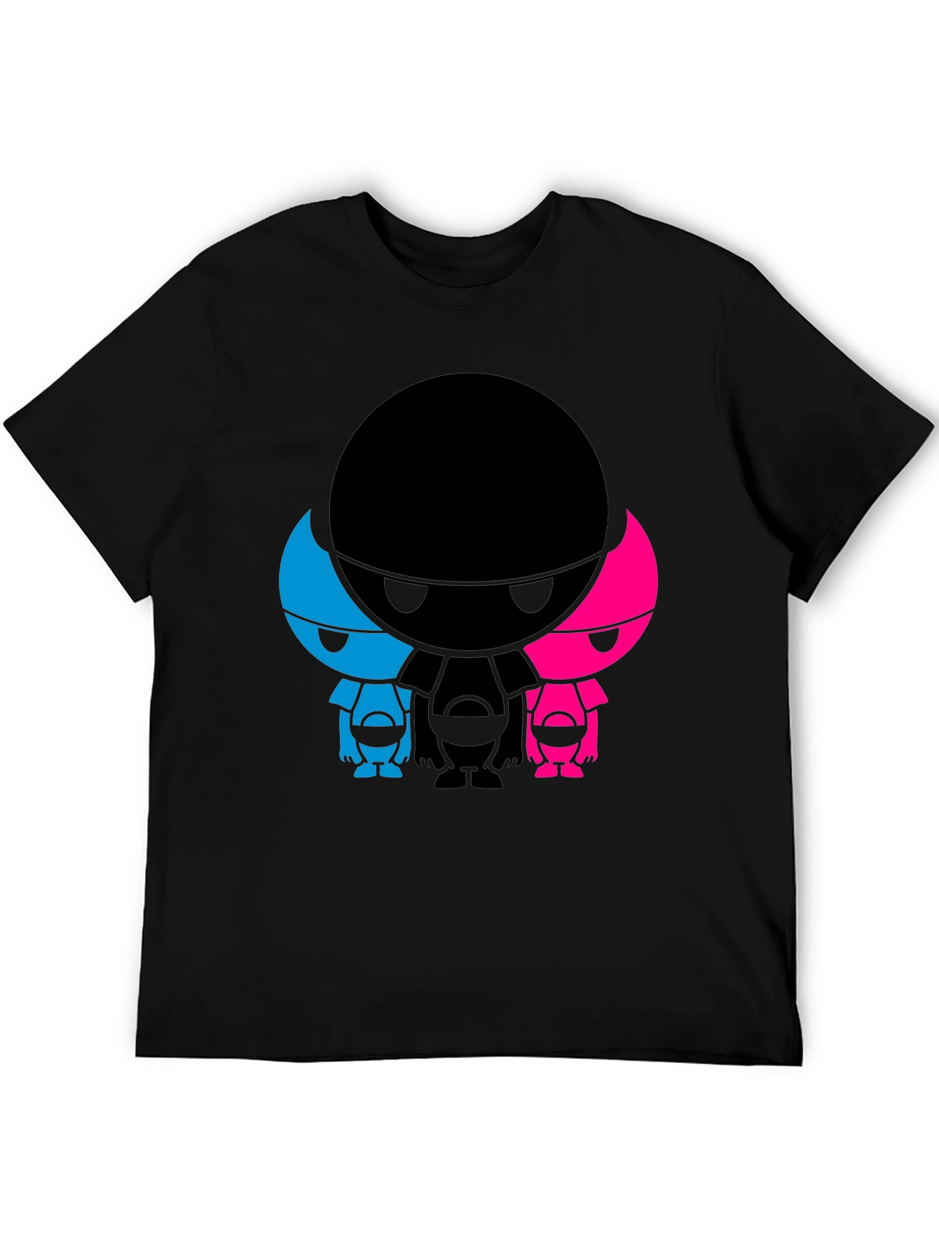 Abstract Character Graphic Print Black T-Shirt