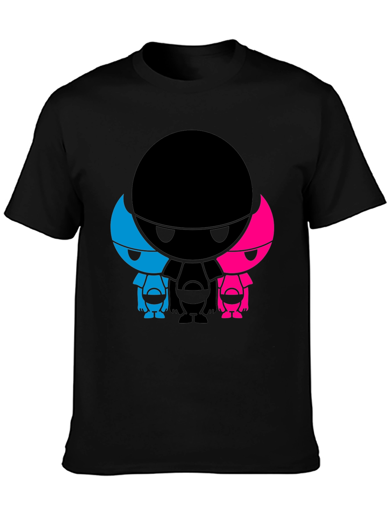 Abstract Character Graphic Print Black T-Shirt