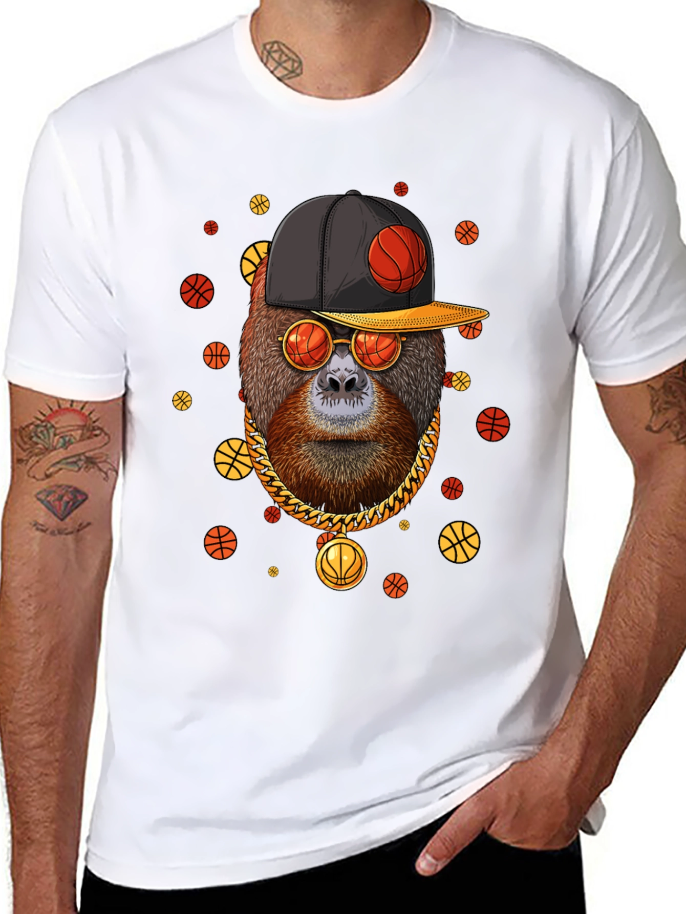 Cool Orangutan Basketball T-Shirt