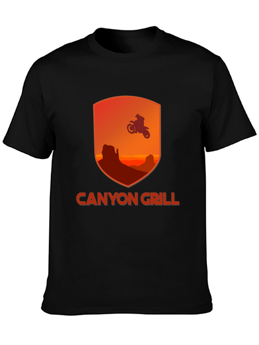 Canyon Grill T-Shirt - Motorcycle Rider Graphic Tee