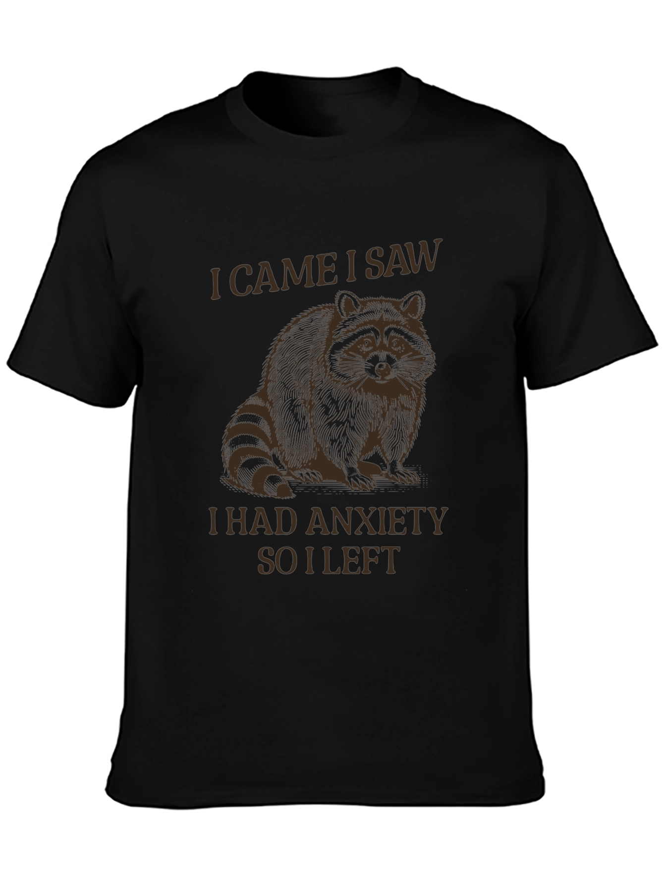 Anxiety Raccoon Graphic Tee - Funny Introvert Shirt