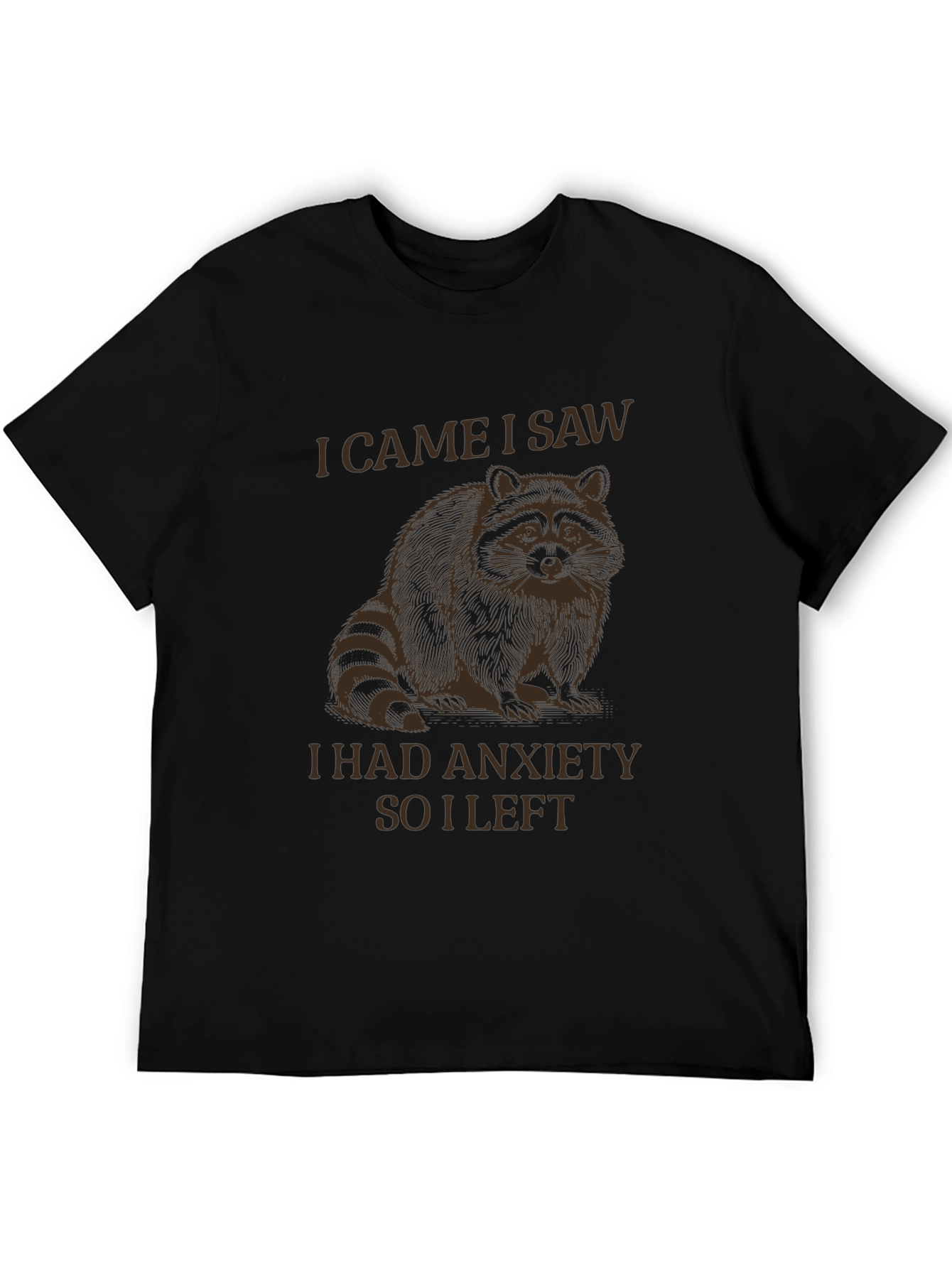 Anxiety Raccoon Graphic Tee - Funny Introvert Shirt